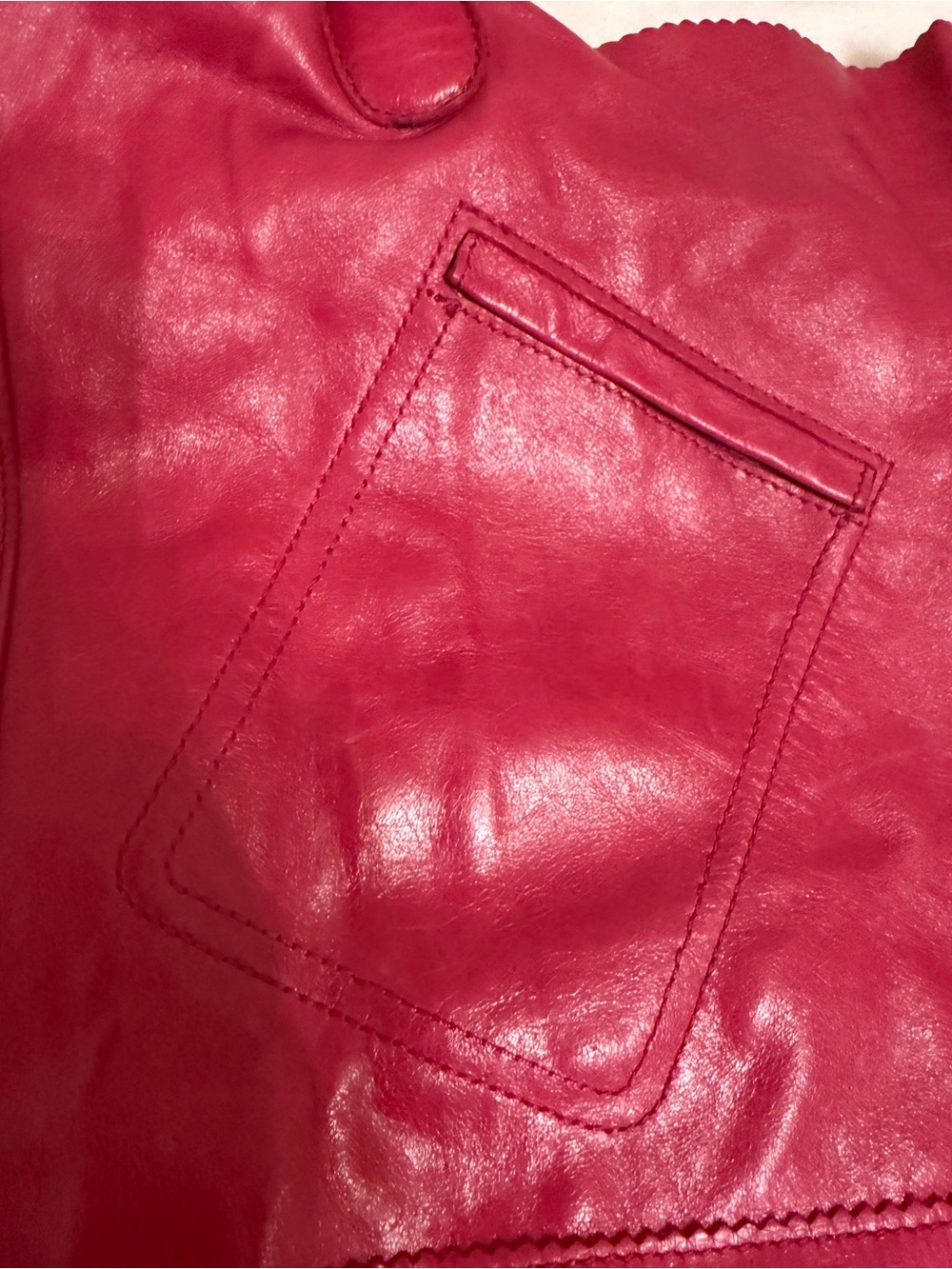 HOBO Rozanne Raspberry Fuchsia Leather Tote - Picture 2 of 7